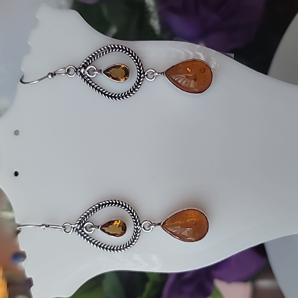 New Jewelry Amber & Crystal Set - Picture 6 of 10